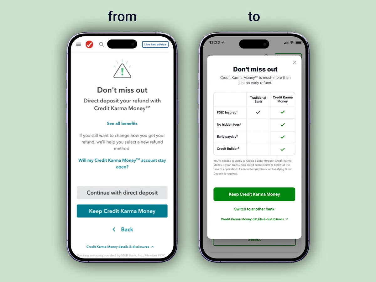 Before and after comparison of the CKM modal