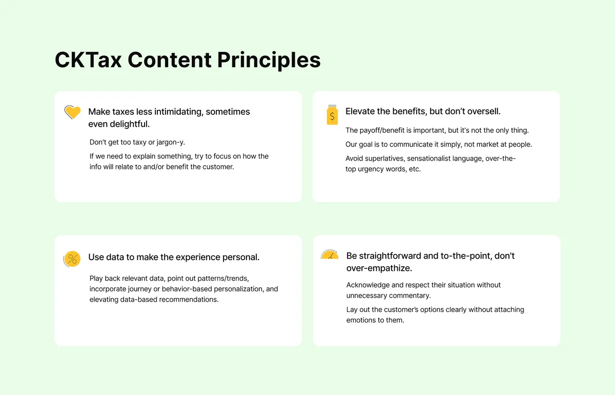 CKTax content principles overview