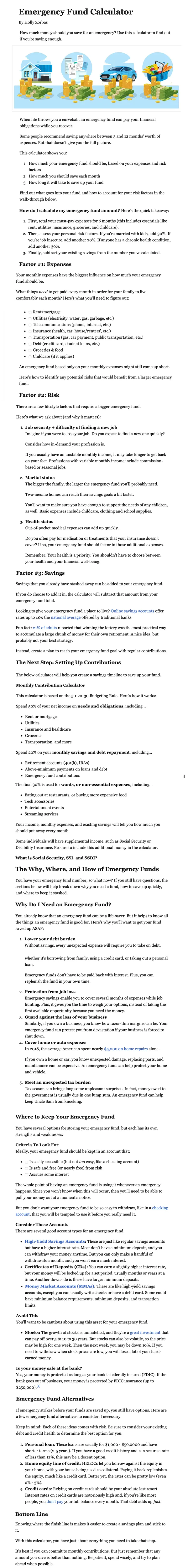 Emergency Fund Calculator