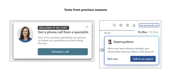 Previous test examples showing bottom-right flyout and top-right toast