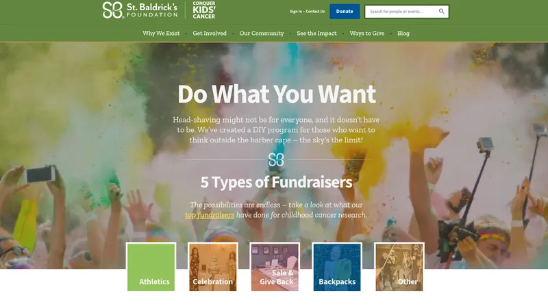 Landing page after redesign