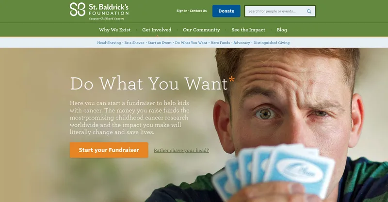 Landing page before redesign